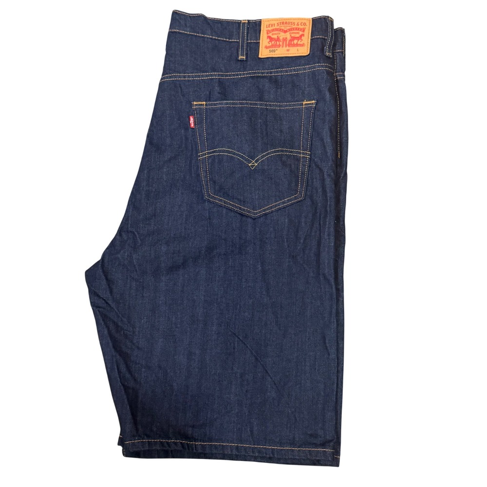 Levi's 569 Loose Fit Relaxed Denim Dark Wash Jean Shorts (44x12) NEW Mens Baggy